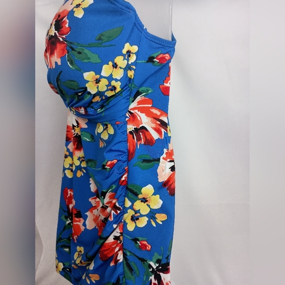LAUREN RALPH LAUREN Blue Floral Summer Tankini Top -(#69) - Picture 6 of 6